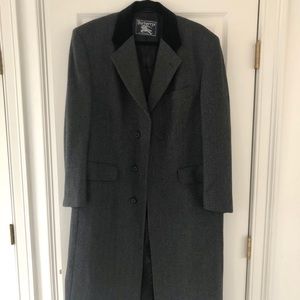 Burberry Vintage Tweed Overcoat Velvet Collar